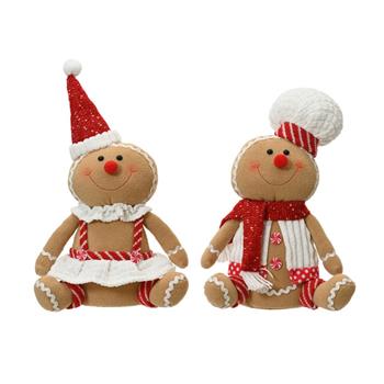 Perníček sedící chlapec/dívka polyesterový mix 35cm