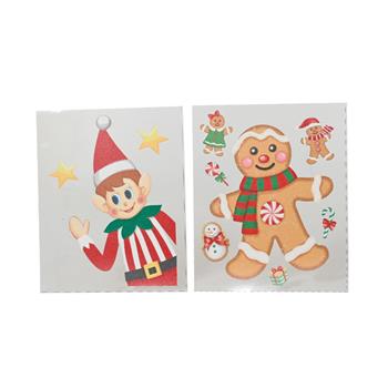 Okenní šablona s elfem/perníčkem plastová mix 34,5cm