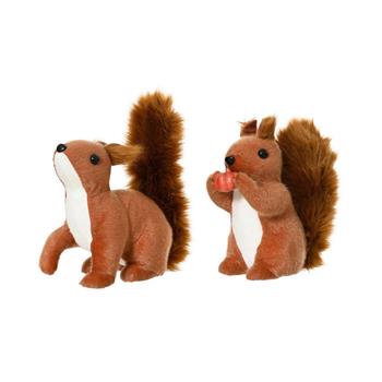 Veverka plyšová hnědá mix 23cm