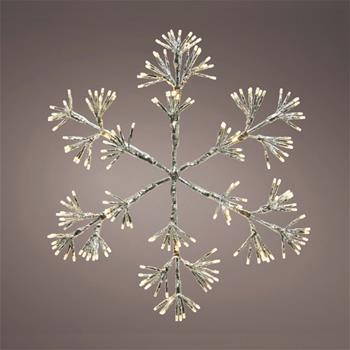 Vločka svítící venkovní 192LED t.bílá s časovačem 48cm