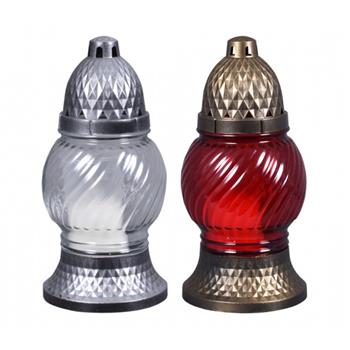 Svíčka hřbitovní skleněná koule mix 21cm