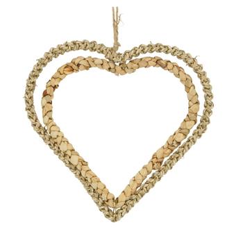 Srdce závěsné z mořské trávy 28cm