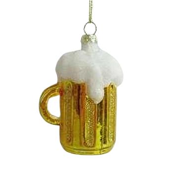 Ozdoba skleněný půllitr s pivem 8cm