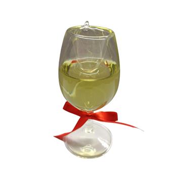 Ozdoba skleněná sklenice s bílým vínem 10cm