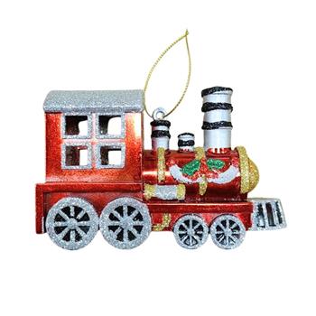 Ozdoba plastový vlak červený 12cm