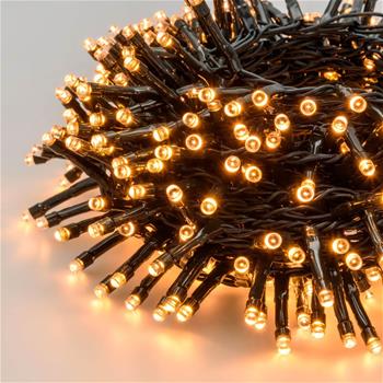 Řetěz svítící venkovní 1500LED bílá s časovačem, 8 funkcí, černý 30m