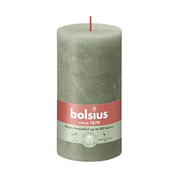 Svíčka válcová Bolsius RUSTIC SHINE zelená 13cm
