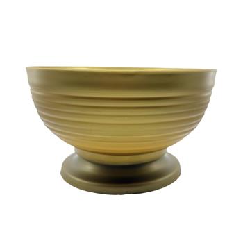 Miska/žardina plastová kulatá na noze zlatá 22cm