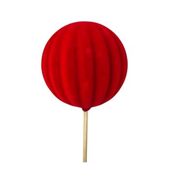 Zápich žebrovaná koule červená 50cm