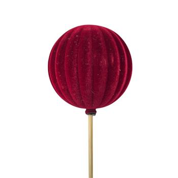 Zápich žebrovaná koule vínová 50cm