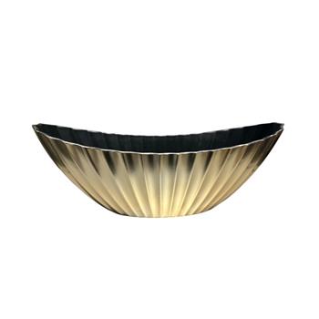 Oválná žebrovaná plastová miska zlatá 28cm