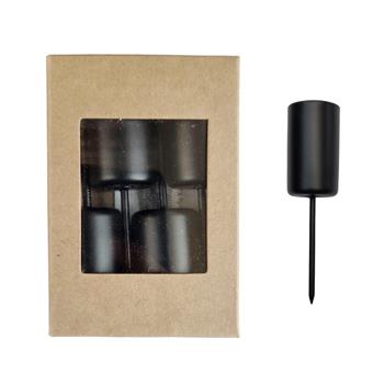 Zapichovací držák na svíčku černý 4ks