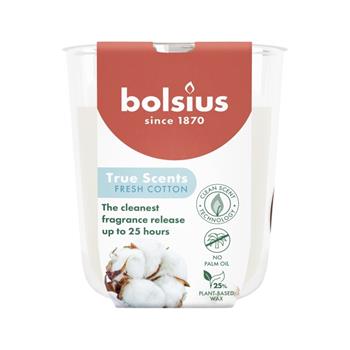 Svíčka vonná ve skle BOLSIUS True Scents Fresh Cotton 8cm