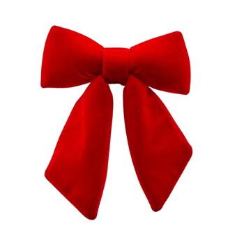 Mašle sametová červená 25cm