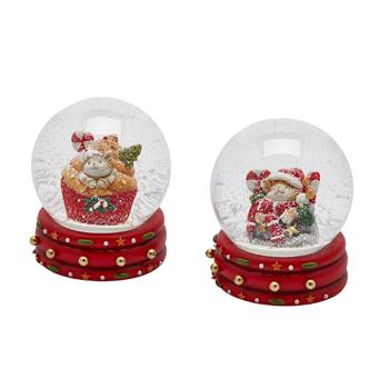 Sněžítko s kočkou polyresinové mix 12cm