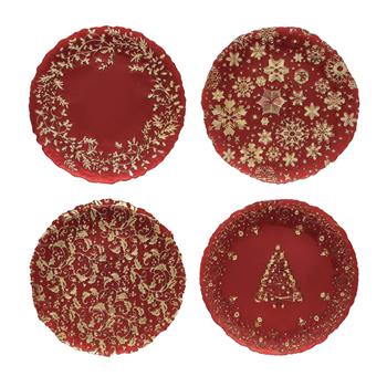 Servírovací tác skleněný RED mix 33cm