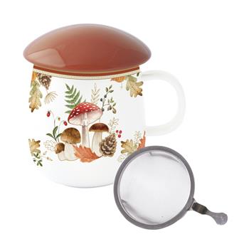 Hrnek porcelánový se sítkem a víčkem AUTUMN BREEZE 450ml