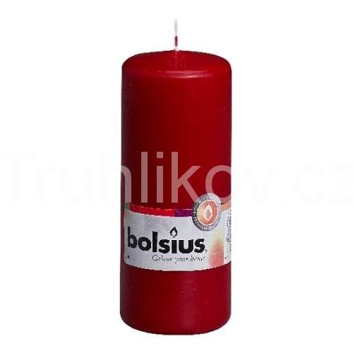 Válcová svíčka 15cm BOLSIUS tmavě červená