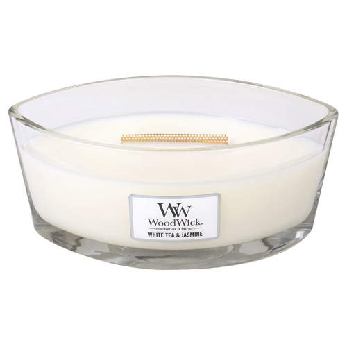 Levně Vonná svíčka WoodWick oválná White Tea & Jasmine 453,6g