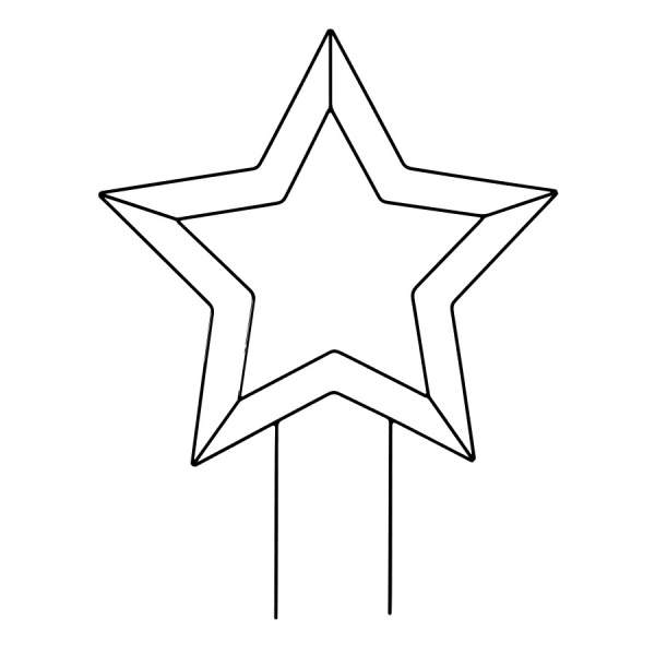 Levně Dekorace hvězda KWANDO zápich kovový černý 145cm