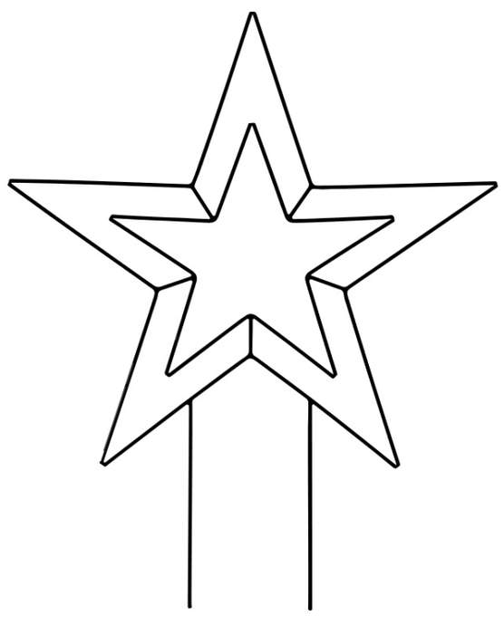Levně Dekorace hvězda RUVUMA zápich kovový černý 150cm