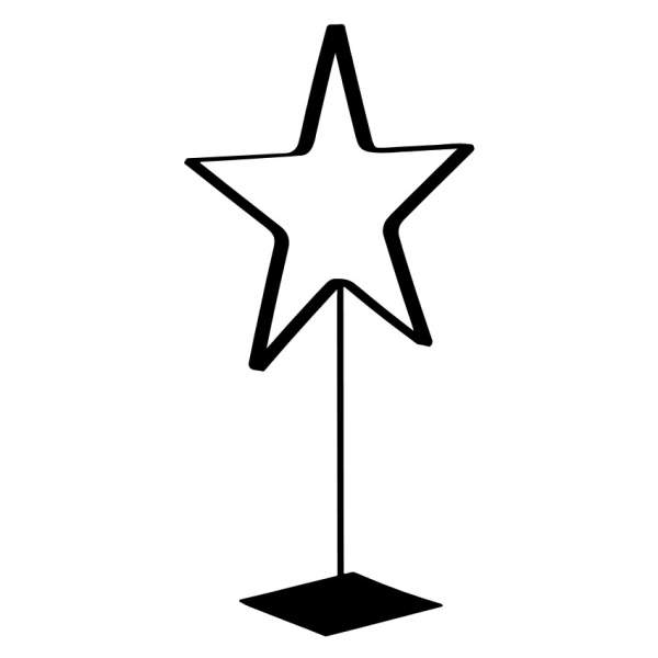 Levně Dekorace hvězda SABI na podstavci kovová černá 80cm