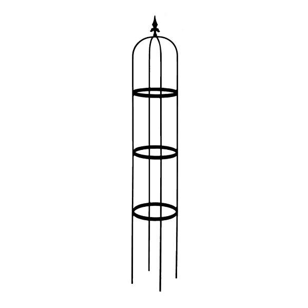 Opora/obelisk MUONIO kulatá se špicí kovová černá 200cm