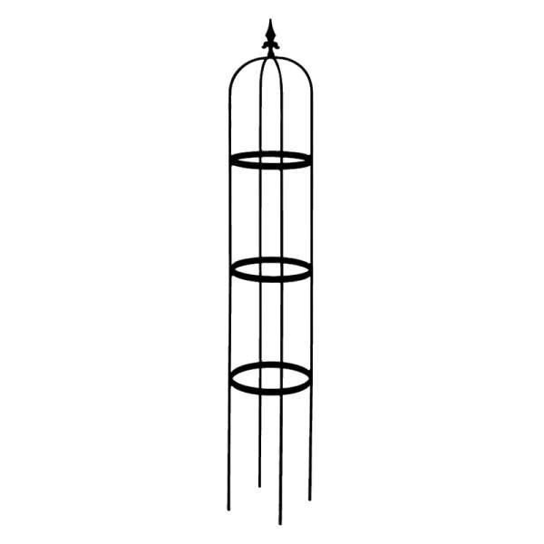Levně Opora/obelisk MUONIO kulatá se špicí kovová černá 150cm