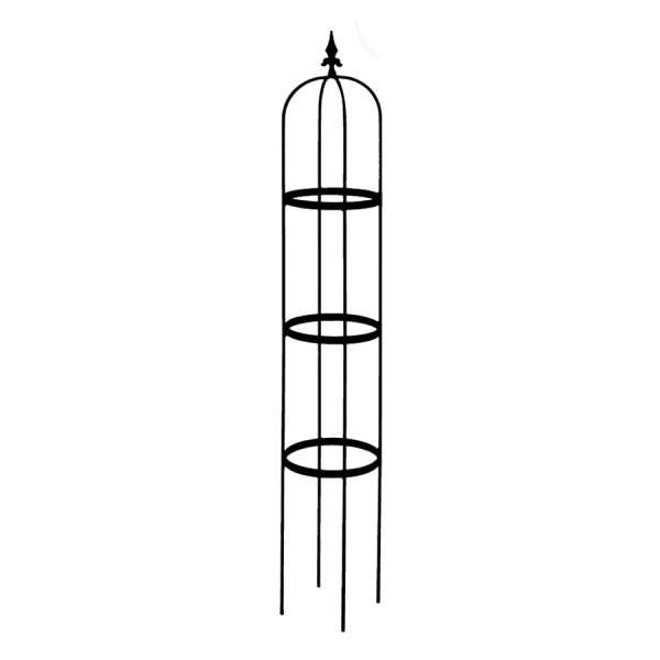 Levně Opora/obelisk MUONIO kulatá se špicí kovová černá 175cm