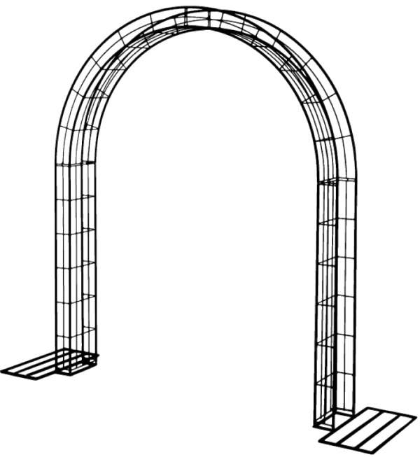Levně Brána vjezdová kulatá NARVA kovová černá 270cm