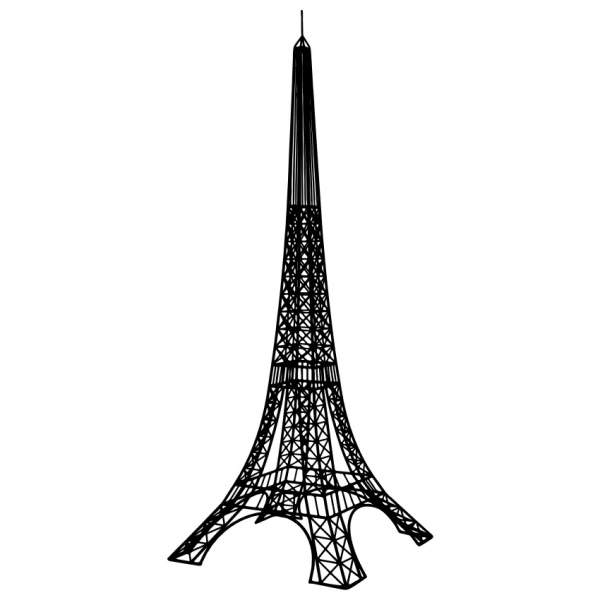 Levně Dekorace Eiffelova věž kovová černá 210cm