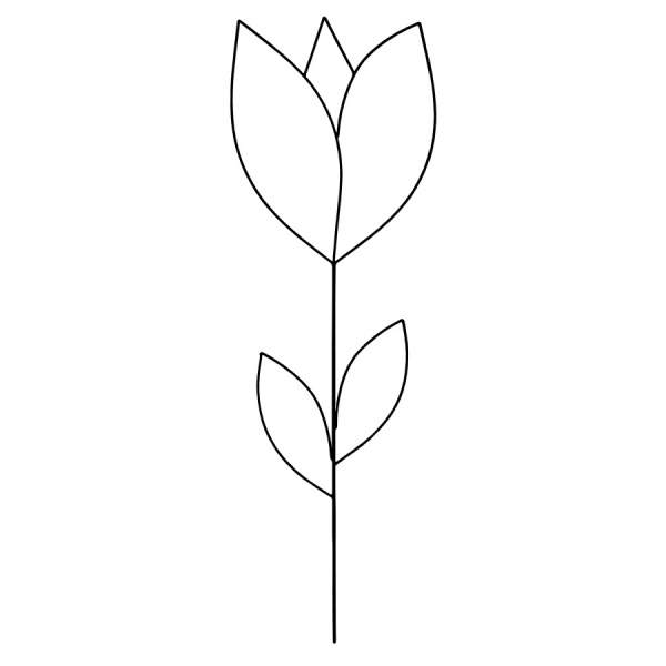 Levně Opora/zápich tulipán kovová mix 90cm