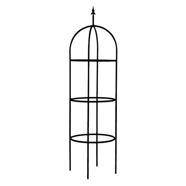 Levně Opora/obelisk DARGLE kulatá se špicí kovová černá 190cm