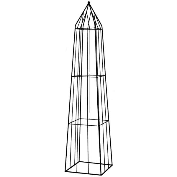 Levně Opora/obelisk BAIRON hranatá kovová černá 155cm