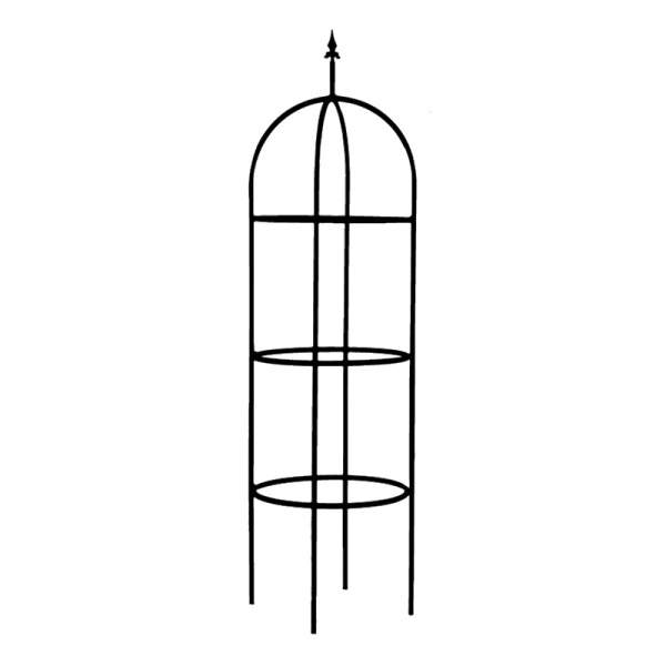 Opora/obelisk DARGLE kulatá se špicí kovová černá 140cm