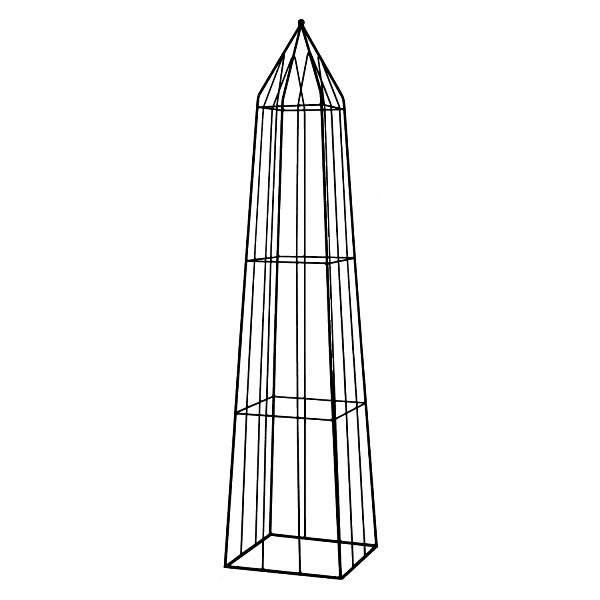 Levně Opora/obelisk BAIRON hranatá kovová černá 240cm