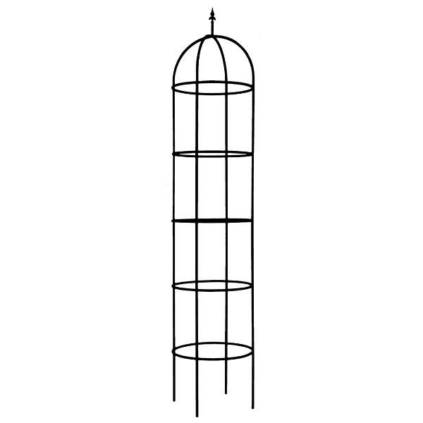 Opora/obelisk DARGLE kulatá se špicí kovová černá 300cm