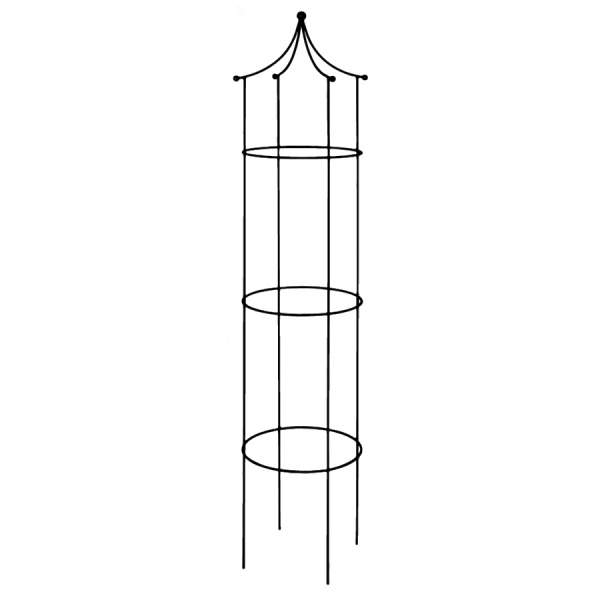 Levně Opora/obelisk CHIKUGO kulatá kovová černá 140cm