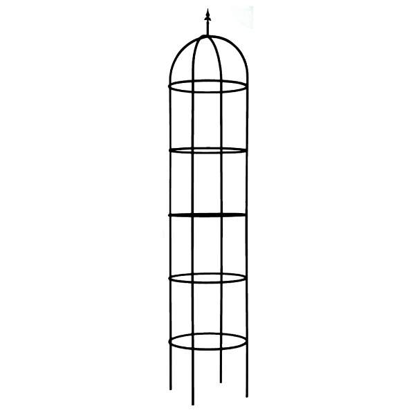 Levně Opora/obelisk DARGLE kulatá se špicí kovová černá 240cm