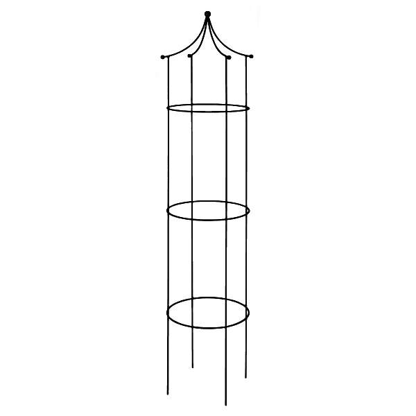 Levně Opora/obelisk CHIKUGO kulatá kovová černá 180cm