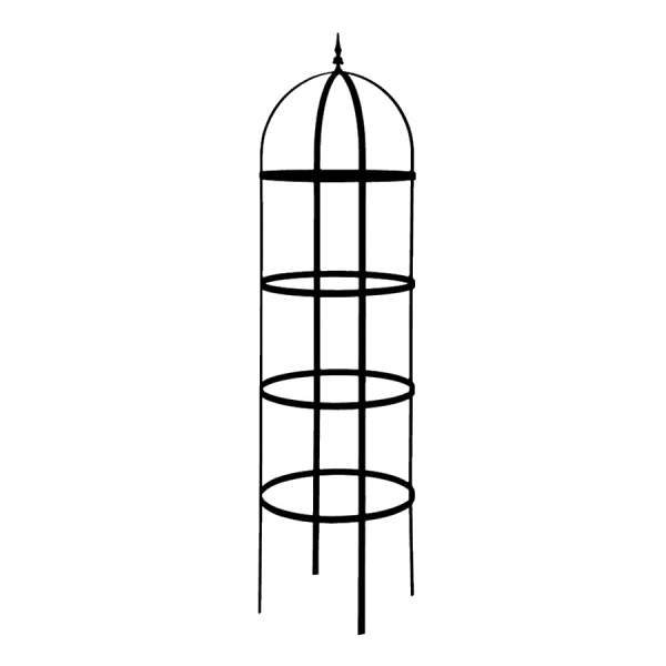 Levně Opora/obelisk HORNAVAN kulatá se špicí kovová černá 200cm