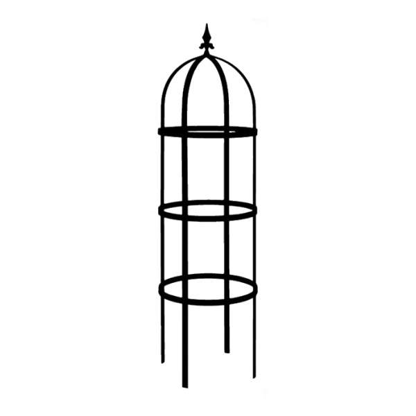 Levně Opora/obelisk HORNAVAN kulatá se špicí kovová černá 125cm
