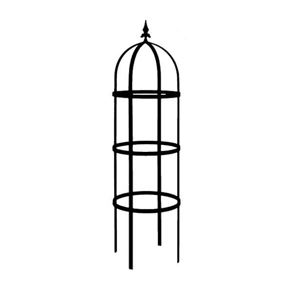 Levně Opora/obelisk HORNAVAN kulatá se špicí kovová černá 100cm