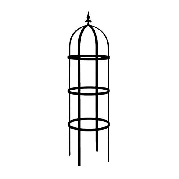 Levně Opora/obelisk HORNAVAN kulatá se špicí kovová černá 170cm