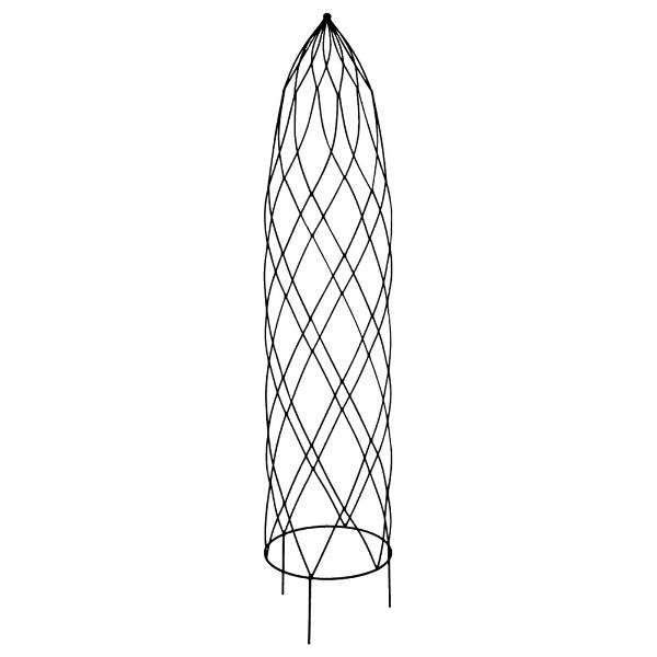 Levně Opora/obelisk PIA kulatá kovová černá 25x130cm