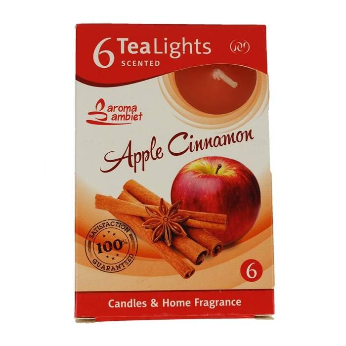 Levně Svíčka čajová vonná Apple-Cinnamon 6ks