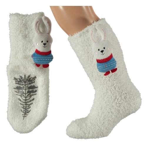 Levně Ponožky dětské zajíc 3D vel.27-30 bílá
