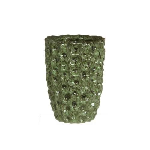 Váza válec keramika glazovaná zelená 20cm