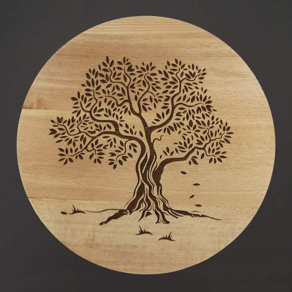 Levně Prkénko servírovací dekor strom dřevo přírodní 35cm