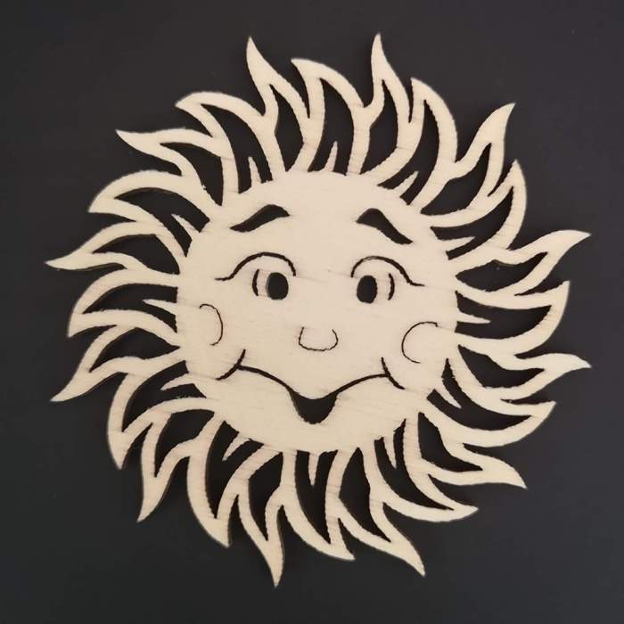 Levně Ozdoba dřevěné slunce přírodní 7cm